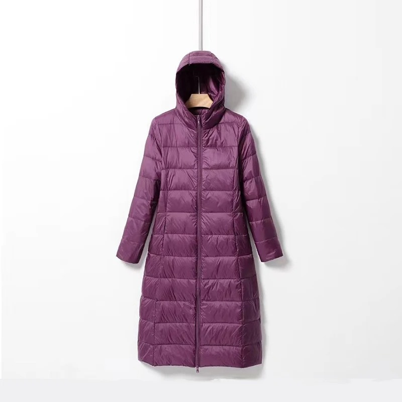 Tauberg - Daunenjacke Damen Lang Mit Kapuze, Puffer Stil und Warm