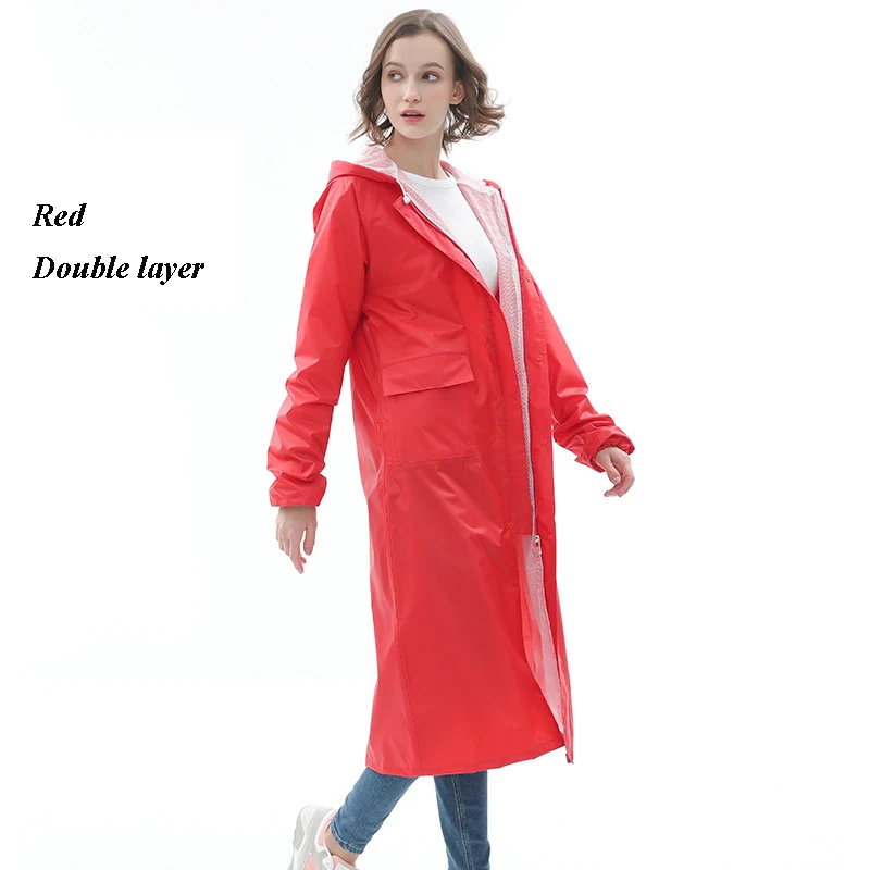 Aqualux - Regenjacke Damen mit Kapuze, Langer Leichter Wasserdichter Mantel