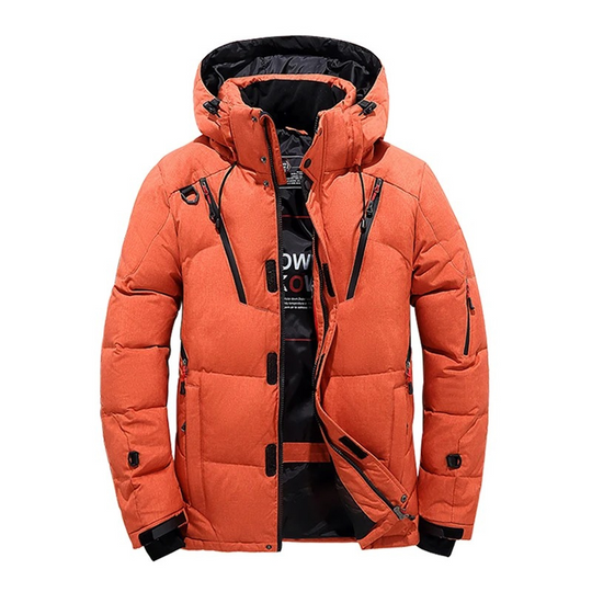 Mantrek - Puffer Jacke Herren – Wasserdichte Winterjacke mit Kapuze und Reißverschlusstaschen