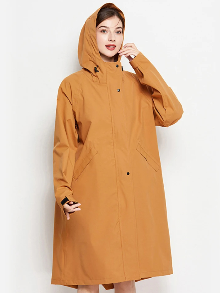 Wetlife - Regenjacke Damen Mit Kapuze - Wasserdichter Langer Regenmantel