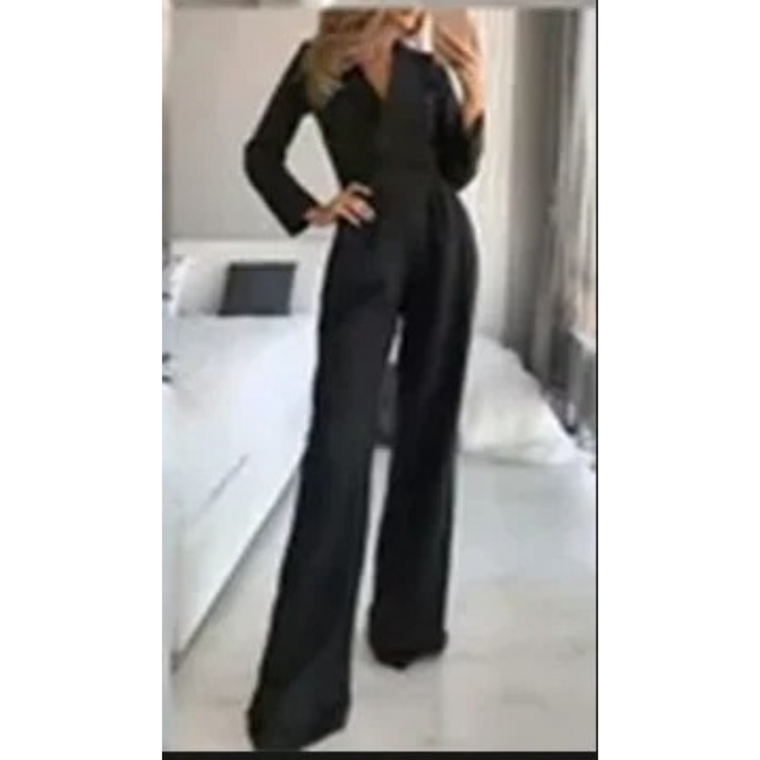 VIDA eleganter Jumpsuit mit hohem Kragen im Business-Stil