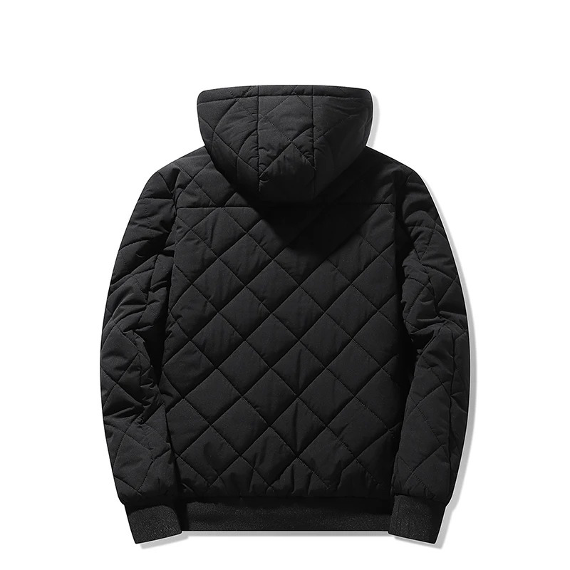 Warmend - Puffer Jacke Herren – Steppjacke mit Kapuze und sportlichem Reißverschluss-Design