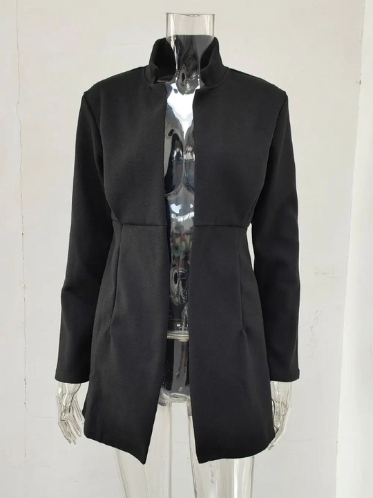 Modinia - Damenmantel Jacke – Elegantes, offenes Design mit Taschen und Stehkragen