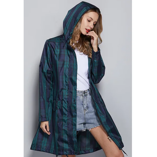 Graysun - Regenjacke Damen Mit Kapuze - Wasserdichter Mantel Mit Kordelzug