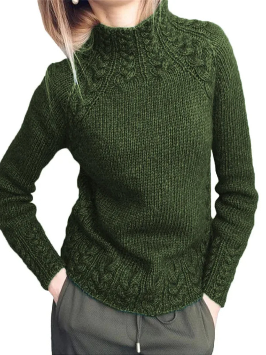 Luxkral - Rollkragenpullover Damen, Schmaler Schnitt Zopfstrickpullover, Lässig