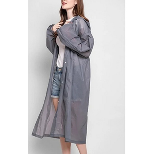 Stormix - Leichte Regenjacke Damen mit Kapuze, Wasserdichter Langer Mantel