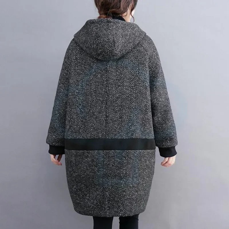 Wintera - Damenmantel Jacke – Oversized Mantel mit Kapuze und praktischen Taschen