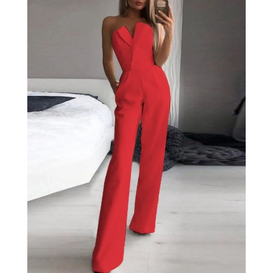 VIDA Roter ärmelloser Jumpsuit