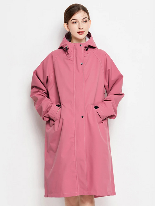 Wetlife - Regenjacke Damen Mit Kapuze - Wasserdichter Langer Regenmantel