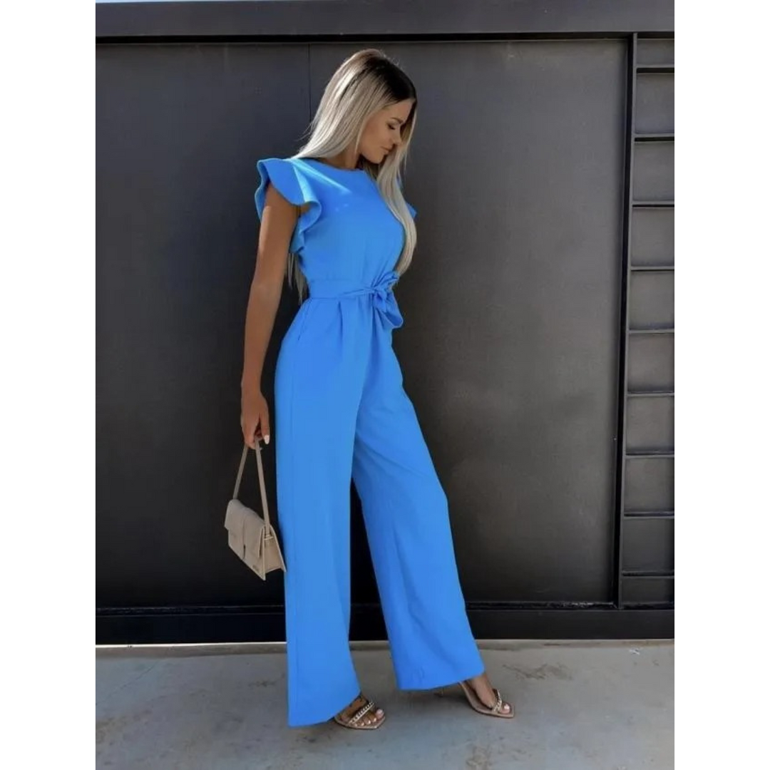 VIDA eleganter Schmetterlingsrosa bequemer Jumpsuit