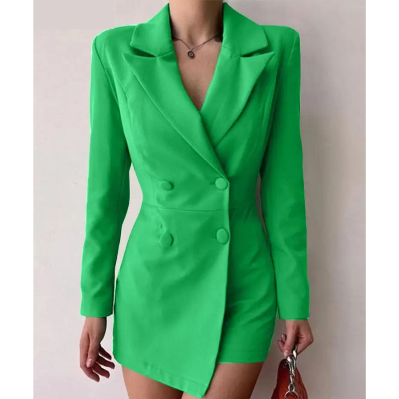 Lavinia - Blazer Kleid Damen, Zweireihig Mit Langen Ärmeln