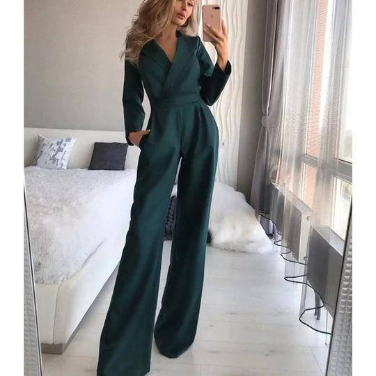 VIDA eleganter Jumpsuit mit hohem Kragen im Business-Stil