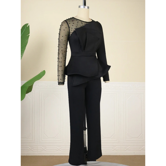 VIDA eleganter Patchwork-Fleece einfacher Hosen-Jumpsuit