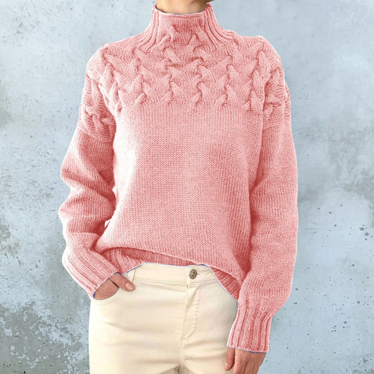 Rollart - Rollkragenpullover Damen, Zopfstrickpullover, Warm und Stilvoll