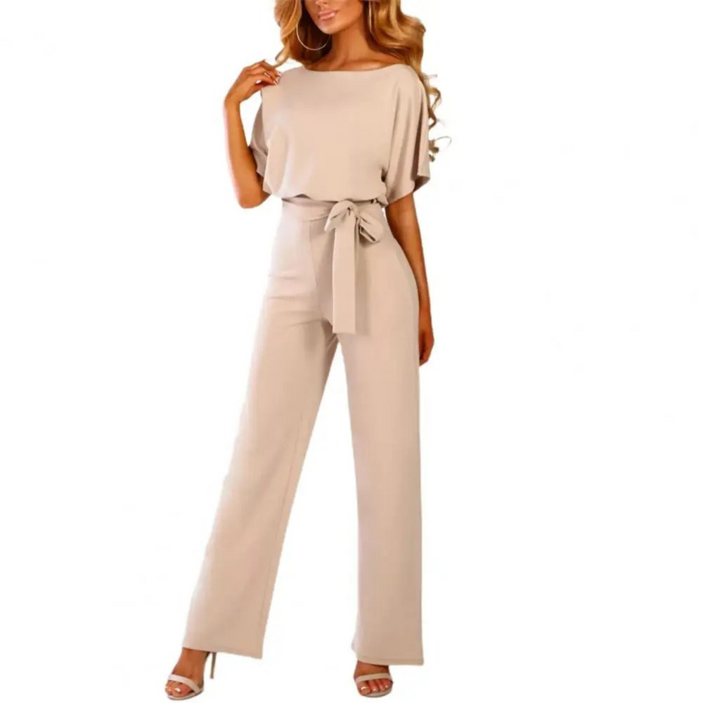 VIDA eleganter blauer Jumpsuit mit eng anliegender Taille