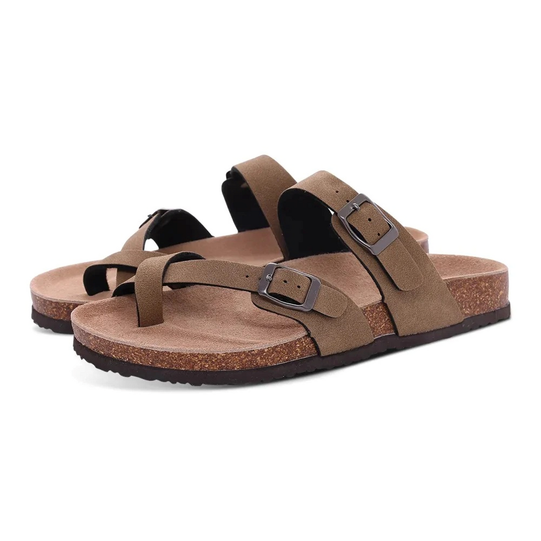 VIDA Wildleder-Damen Sandalen mit Schnallenriemen