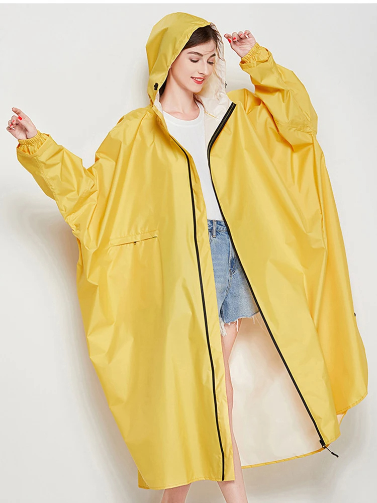 Glanwet - Oversize Regenjacke Damen mit Kapuze, Leichte Wasserdichte Jacke