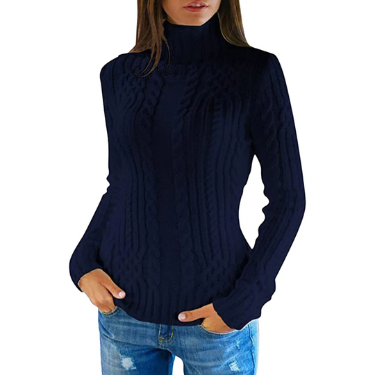 Femkral - Rollkragenpullover Damen, Zopfmuster, Weich und Warm