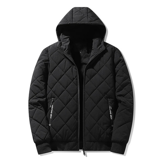 Warmend - Puffer Jacke Herren – Steppjacke mit Kapuze und sportlichem Reißverschluss-Design