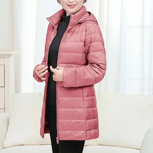 Gletsci - Daunenjacke Damen, Warm und Lang Mit Hohem Kragen