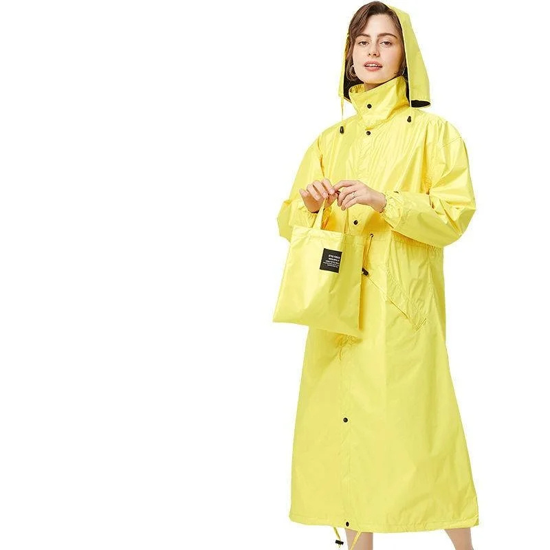 Pluvina - Regenjacke Damen mit Verstellbarer Kapuze, Wasserdichter Langer Mantel