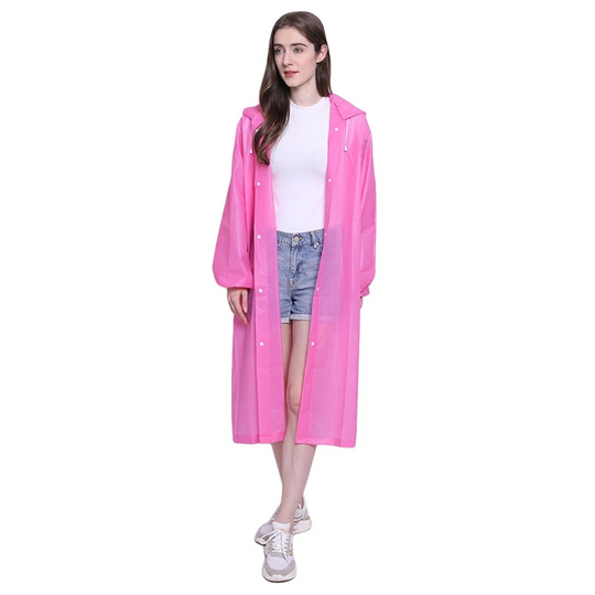 Stormix - Leichte Regenjacke Damen mit Kapuze, Wasserdichter Langer Mantel