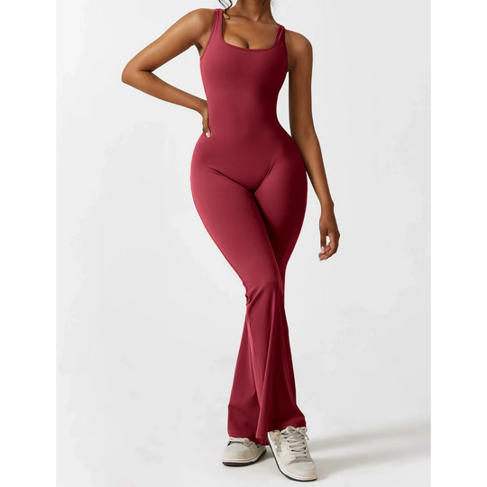 VIDA Dunkelblauer ausgestellter Jumpsuit