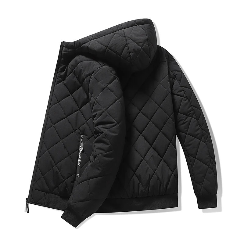 Warmend - Puffer Jacke Herren – Steppjacke mit Kapuze und sportlichem Reißverschluss-Design