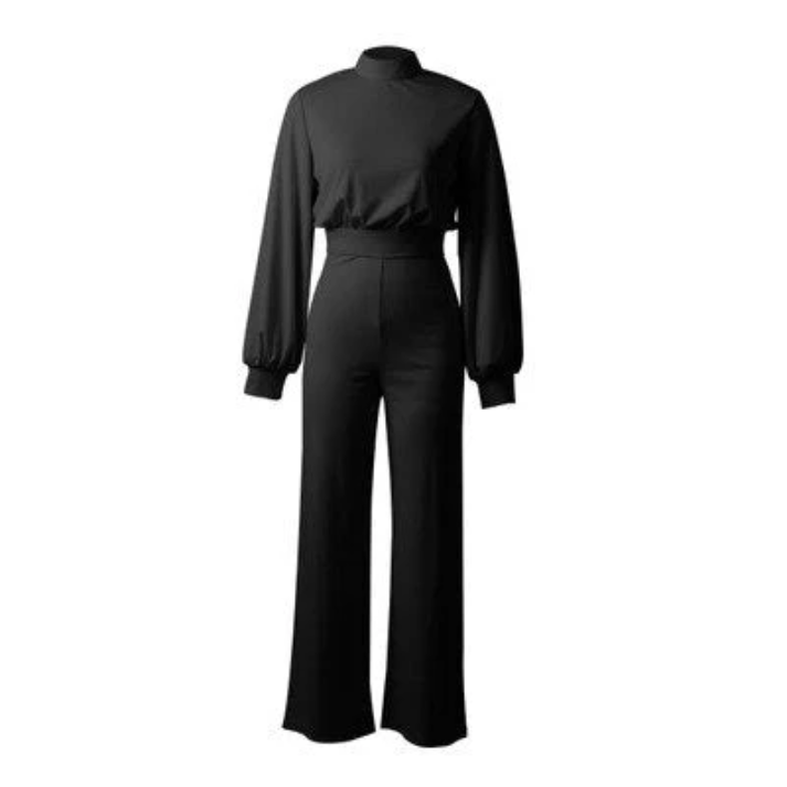 VIDA - farblich reine Jumpsuits mit halbem Kragen