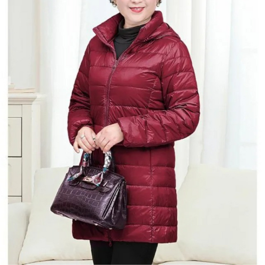 Gletsci - Daunenjacke Damen, Warm und Lang Mit Hohem Kragen