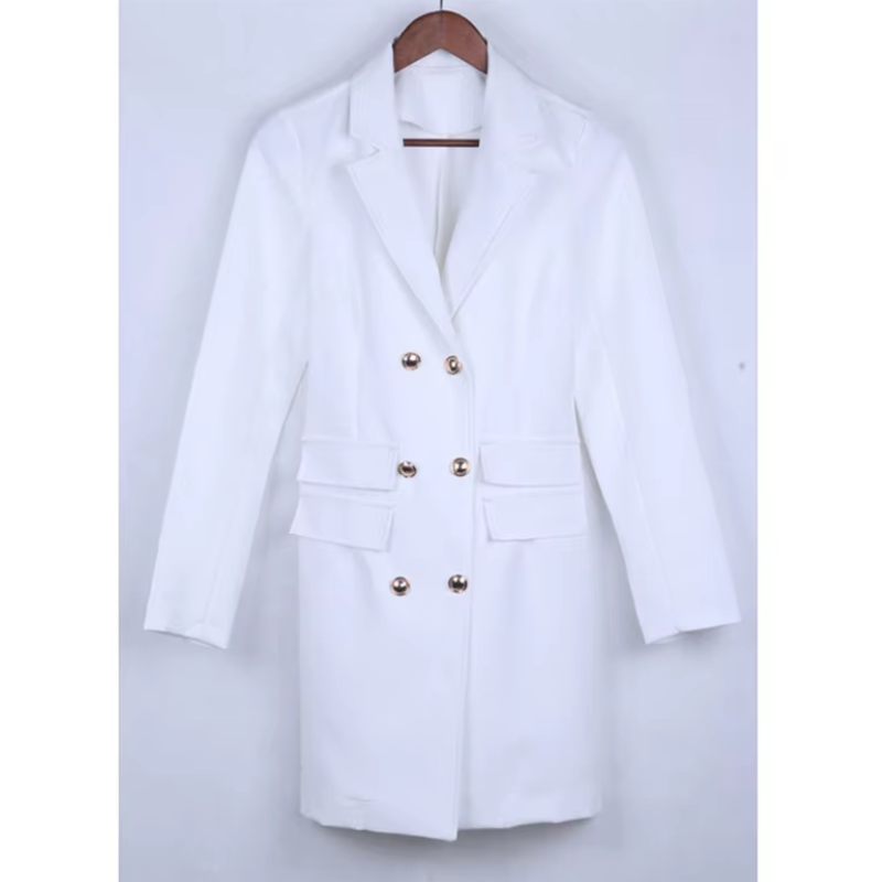 Glamira - Blazer Kleid Damen, Zweireihig Mit Langen Ärmeln