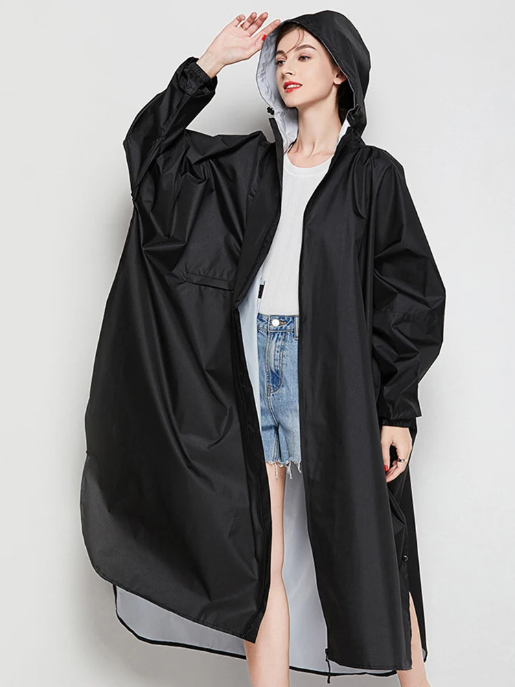 Glanwet - Oversize Regenjacke Damen mit Kapuze, Leichte Wasserdichte Jacke