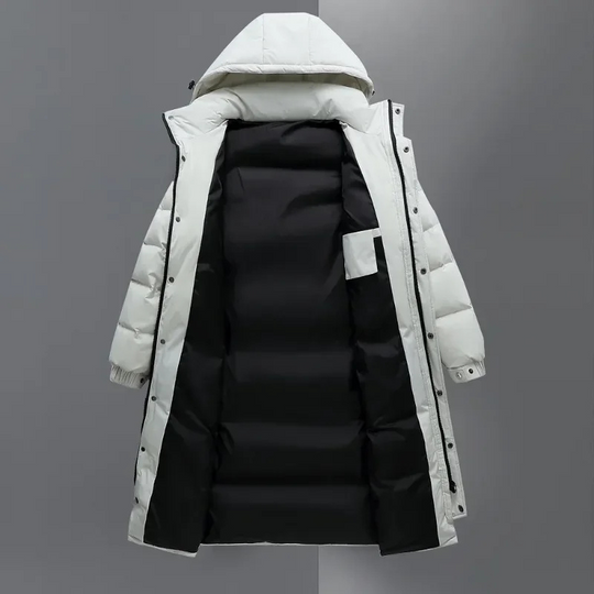 Stilanz - Mantel Herren Lang - Winterjacke mit Fleece-Innenfutter und Kapuze