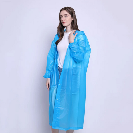 Stormix - Leichte Regenjacke Damen mit Kapuze, Wasserdichter Langer Mantel