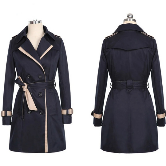 Mantiva - Damen Mantel Trenchcoat Stil, Doppelreihig, Elegantes Design