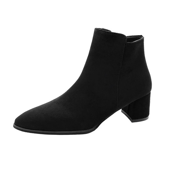 Evlinor - Damen Stiefeletten mit Spitzem Design und Blockabsatz, Eleganter Stil