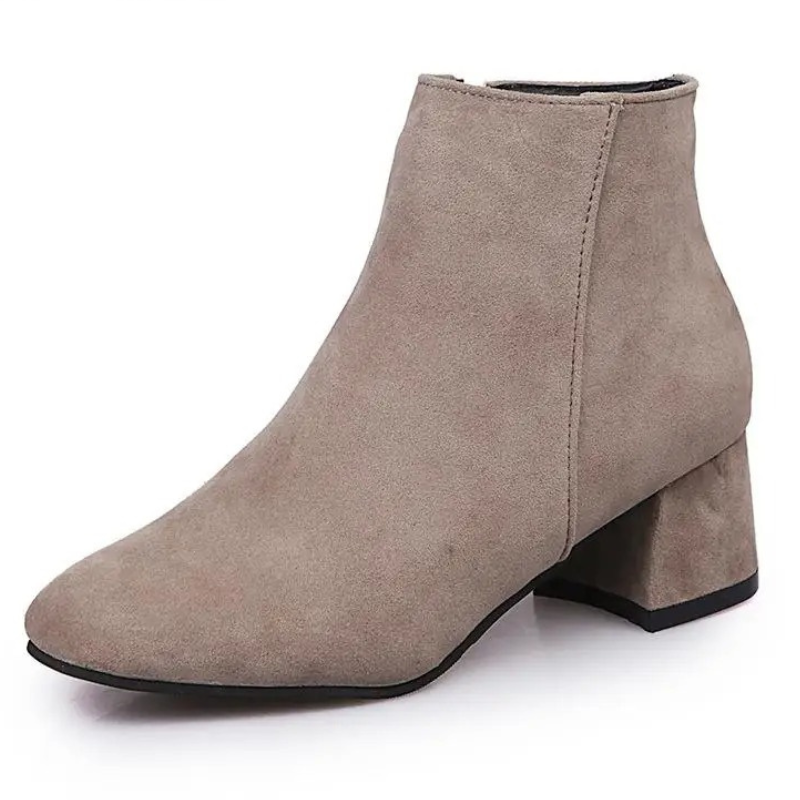 Loretta - Damen Stiefeletten mit Blockabsatz und Reißverschluss, Modernes Design