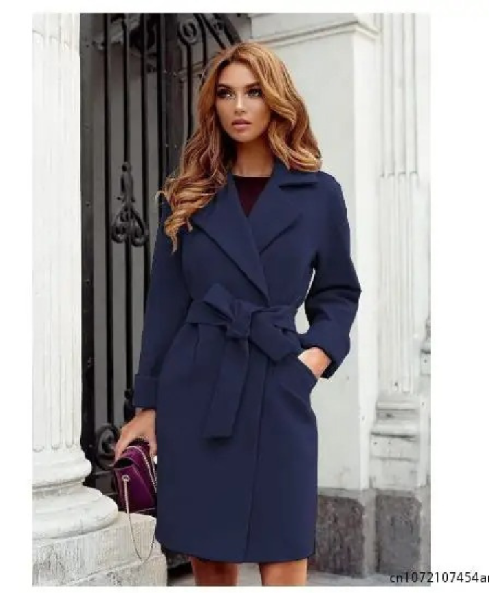 Glanzia - Damen Mantel Eleganter Trenchcoat mit Gürtel für Herbst/Winter