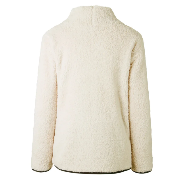 Trendla - Rollkragenpullover Damen Aus Fleece Mit Reißverschlusstasche