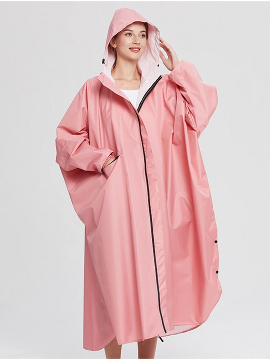 Glanwet - Oversize Regenjacke Damen mit Kapuze, Leichte Wasserdichte Jacke