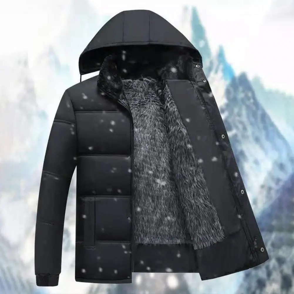 Windpro - Puffer Jacke Herren – Gefütterte Winterjacke mit Kapuze und Fell-Innenfutter