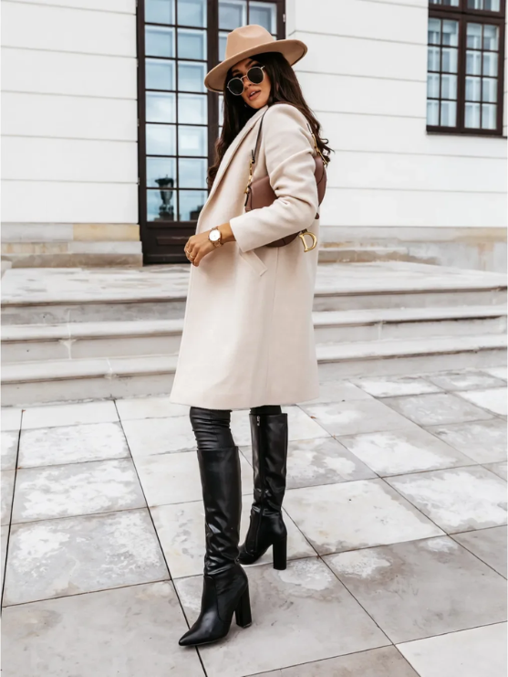 Softana - Damen Mantel - Trenchcoat mit Gürtel und Doppelreihiger Knopfleiste