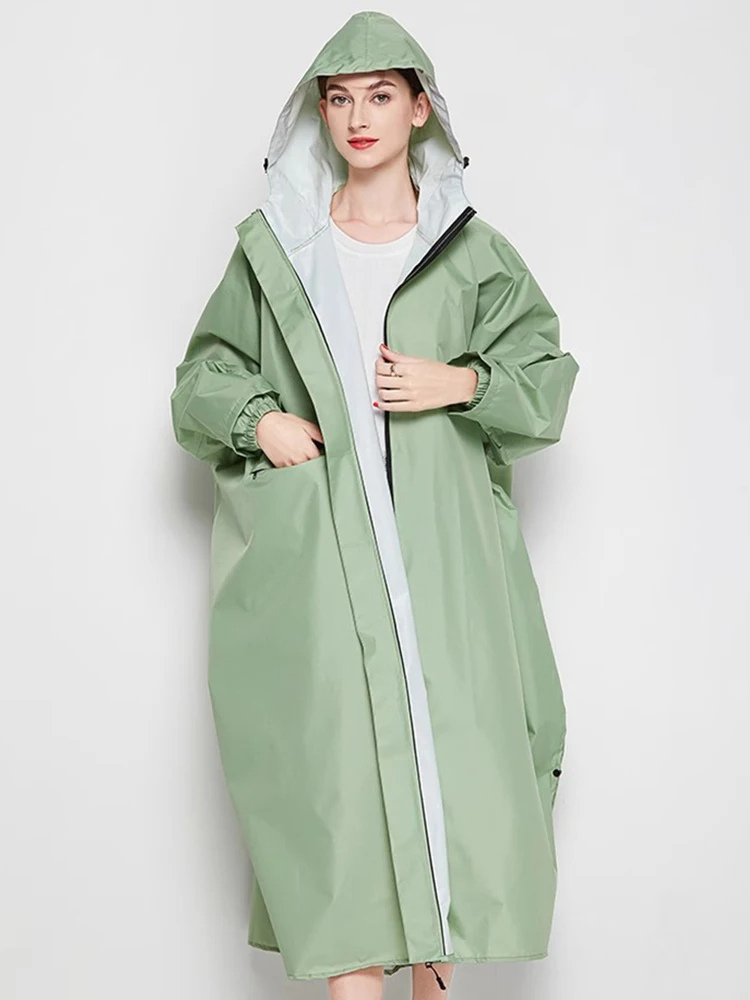 Glanwet - Oversize Regenjacke Damen mit Kapuze, Leichte Wasserdichte Jacke