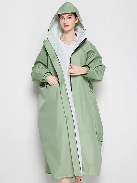 Glanwet - Oversize Regenjacke Damen mit Kapuze, Leichte Wasserdichte Jacke