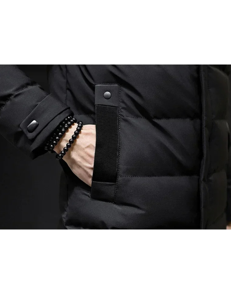 Casanov - Mantel Herren Lang - Winterjacke mit Kapuze und Isolierendem Futter