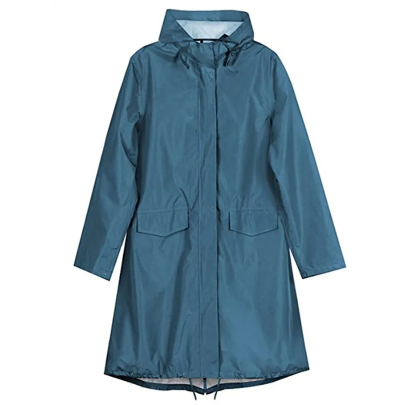 Wetrise - Regenjacke Damen mit Kapuze, Langer Leichter Wasserdichter Mantel