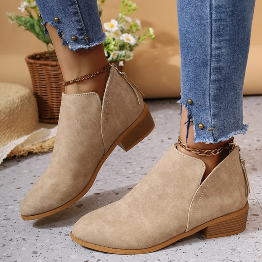 Jenoura - Damen Stiefeletten mit Flachem Absatz und Reißverschluss, Elegantes Design