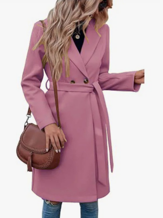 Casline - Damenmantel Jacke – Eleganter Trenchcoat mit Bindegürtel und Knöpfen