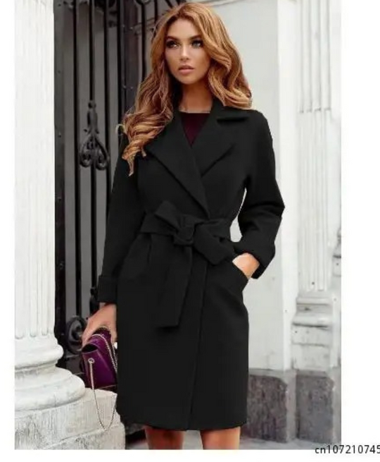 Glanzia - Damen Mantel Eleganter Trenchcoat mit Gürtel für Herbst/Winter