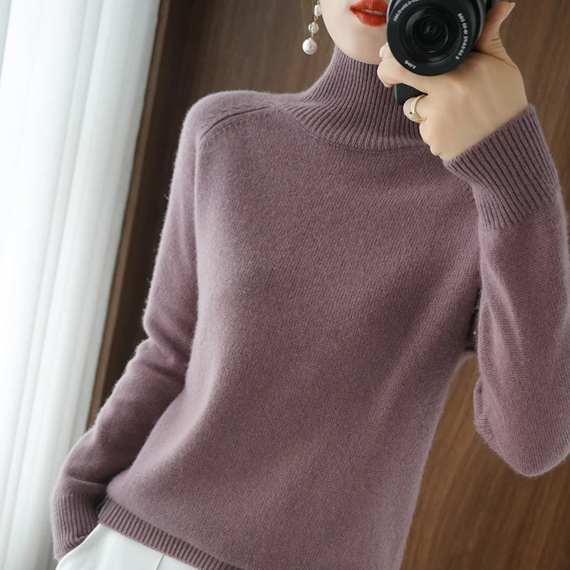 Formgen - Rollkragenpullover Damen, Weich Gestrickt, Warm und Gemütlich